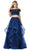 Dancing Queen - 2545 Embroidered Off Shoulder Two-Piece Gown Special Occasion Dress XS / Navy