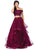 Dancing Queen - 2545 Embroidered Off Shoulder Two-Piece Gown Special Occasion Dress XS / Wine