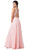 Dancing Queen - 2552 Scallop-Trimmed Plunging V-Neck A-Line Gown Prom Dresses