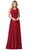 Dancing Queen - 2553 Beaded Lace Bodice A-Line Gown Special Occasion Dress XS / Burgundy