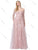 Dancing Queen - 2566 Long Sleeve Appliqued Lace Overskirt Gown Special Occasion Dress XS / Dusty Pink
