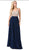 Dancing Queen - 2569 Illusion Beaded Bodice Flowy Prom Dress Prom Dresses XS / Navy