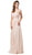 Dancing Queen - 2571 Embroidered V-neck Long A-line Dress Special Occasion Dress XS / Champagne