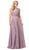 Dancing Queen - 2588 Ruched Bodice A-Line Gown with Rhinestone Belt Special Occasion Dress