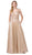 Dancing Queen - 2593 Illusion Plunging V Neck Glitter Mesh Prom Dress Prom Dresses XS / Gold