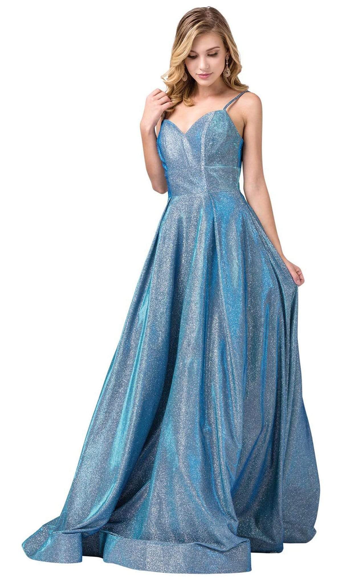 Dancing Queen - 2611 Sweetheart Lace Up Back Metallic Jersey Gown ...
