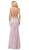 Dancing Queen - 2615 Beaded Illusion Jewel Sheath Gown Prom Dresses XS / Dusty Pink
