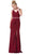 Dancing Queen - 2632 Sleeveless V-neck Embellished Trumpet Dress Special Occasion Dress XS / Burgundy