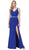 Dancing Queen - 2632 Sleeveless V-neck Embellished Trumpet Dress Special Occasion Dress XS / Royal Blue