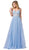 Dancing Queen - 2645 Appliqued Illusion Corset A-Line Gown Special Occasion Dress XS / Perriwinke