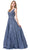 Dancing Queen - 2646 Lace Embroidered V-Neck Prom Dress Prom Dresses XS / Steel Blue