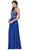 Dancing Queen - 2647 Embellished V-neck A-line Gown Special Occasion Dress XS / Royal Blue