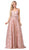 Dancing Queen - 2650 Embellished Deep V-neck A-line Gown Special Occasion Dress XS / Rose Gold