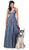 Dancing Queen - 2650 Embellished Deep V-neck A-line Gown Special Occasion Dress XS / Steel Blue