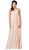 Dancing Queen - 2677 Illusion Neckline Beaded Lace Bodice Chiffon Gown Evening Dresses XS / Champagne