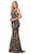 Dancing Queen - 2733 Sequined Plunging V-Neck Prom Gown Special Occasion Dress XS / Black