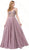 Dancing Queen - 2780 Beaded V-Neck Prom Gown Special Occasion Dress XS / Mocha