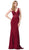Dancing Queen - 2781 Lace Plunging V-neck Trumpet Dress Special Occasion Dress XS / Burgundy