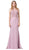 Dancing Queen - 2787 Embroidered Halter Trumpet Gown Special Occasion Dress XS / Dusty Pink