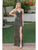 Dancing Queen - 2817 Embellished Plunging V-neck Sheath Dress Evening Dresses XS / Black/Gold