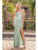 Dancing Queen - 2817 Embellished Plunging V-neck Sheath Dress Evening Dresses XS / Sage