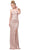 Dancing Queen - 2817 Embellished Plunging V-neck Sheath Dress Special Occasion Dress XS / Gold