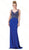 Dancing Queen - 2819 Bead Embellished Plunging Prom Dress Prom Dresses XS / Royal Blue