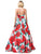 Dancing Queen - 2845 Floral Ruched V-Neck Ballgown Prom Dresses
