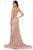 Dancing Queen - 2870 Embellished Deep V-neck Trumpet Dress Evening Dresses