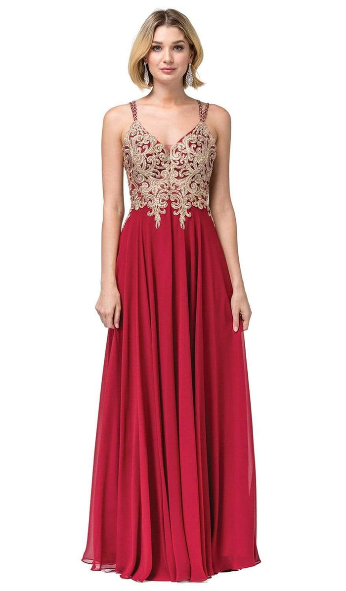 Dancing Queen - 2890 Embroidered Plunging V-neck A-line Dress S / Mocha - Shop Dancing Queen dresses on Couture Candy at CoutureCandy.com Dancing Queen - 2890 Embroidered Plunging V-neck A-line Dress S / Mocha - Shop Dancing Queen dresses on Couture Candy at CoutureCandy.com