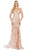 Dancing Queen - 2902 Embellished Off-Shoulder Trumpet Dress Prom Dresses XS / Rose Gold