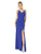 Dancing Queen - 2905 V Neck Double Strap High Slit Fitted Prom Gown Evening Dresses XS / Royal Blue