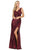 Dancing Queen - 2907 Sleeveless V Neck Allover Sequin Fitted Prom Gown Evening Dresses XS / Burgundy