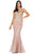 Dancing Queen - 2910 Appliqued Bodice Glitter Accented Mermaid Gown Prom Dresses XS / Rose Gold