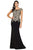 Dancing Queen - 2920 Embroidered Bateau Trumpet Dress Mother of the Bride Dresses XS / Black