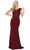 Dancing Queen - 2920 Embroidered Bateau Trumpet Dress Mother of the Bride Dresses XS / Burgundy