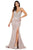 Dancing Queen - 2922 Embellished Deep V-neck Trumpet Dress Evening Dresses XS / Rose Gold