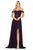Dancing Queen - 2933 Beaded Lace Applique Bodice High Slit Prom Dress Evening Dresses XS / Plum