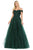 Dancing Queen - 2939 Embroidery Appliqued Off Shoulder Long Gown Prom Dresses XS / Hunter Green