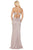Dancing Queen - 2947 Sleeveless V Neck Glitter Finish Prom Dress Evening Dresses
