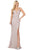 Dancing Queen - 2947 Sleeveless V Neck Glitter Finish Prom Dress Evening Dresses XS / Rose Gold
