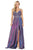 Dancing Queen - 2955 Deep V-neck Pleated A-line Dress Prom Dresses XS / Purple