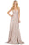 Dancing Queen - 2955 Deep V-neck Pleated A-line Dress Prom Dresses XS / Rose Gold