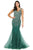 Dancing Queen - 2957 Metallic Beaded Corset Bodice Trumpet Gown Prom Dresses XS / Hunter Green