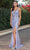 Dancing Queen 2981 - Glittered Deep V-neck Long Gown Special Occasion Dress XS / Lilac