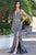 Dancing Queen - 2999 Deep V-neck Embellished Trumpet Dress Evening Dresses XS / Royal Blue