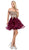 Dancing Queen - 3000 Gold Lace Overlay and Tulle A Line Cocktail Dress Special Occasion Dress XS / Wine