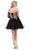 Dancing Queen - 3001 Cold Shoulder Gold Lace Applique Cocktail Dress Special Occasion Dress