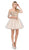 Dancing Queen - 3001 Cold Shoulder Gold Lace Applique Cocktail Dress Special Occasion Dress XS / Champagne