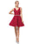 Dancing Queen - 3011 Plunging V-Neck Lace Bodice Homecoming Dress Homecoming Dresses XS / Burgundy